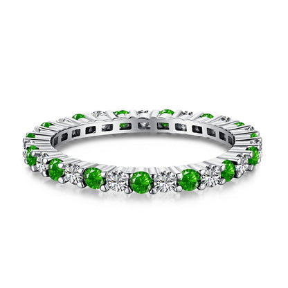 [Luxora]Exquisite Colorful Round Cut Tennis Ring