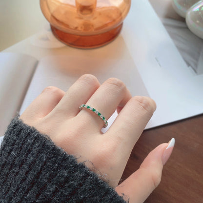 [Luxora]Exquisite Colorful Round Cut Tennis Ring