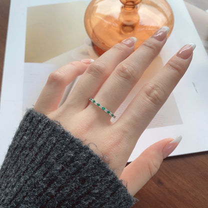 [Luxora]Exquisite Colorful Round Cut Tennis Ring