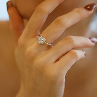 [Luxora]Eternity Splashy Romantic Heart Shape Lover Ring
