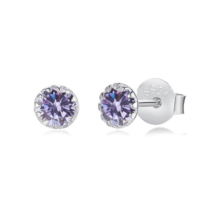 [Luxora]Sparkling Colorful Round Shape Earrings