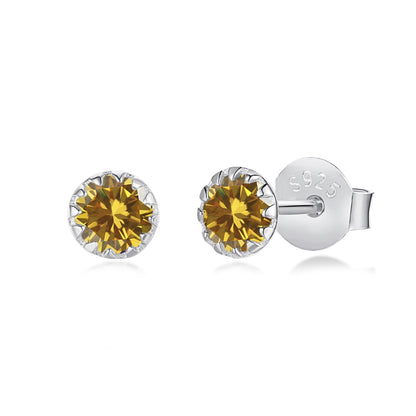 [Luxora]Sparkling Colorful Round Shape Earrings