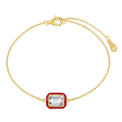 [Luxora]2.0 Carat Sparkling Colorful Emerald Cut Daily Bracelet