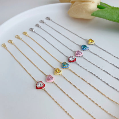 [Luxora]Sparkling Romantic Heart Shape Lover Bracelet