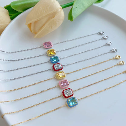 [Luxora]2.0 Carat Sparkling Colorful Emerald Cut Daily Bracelet