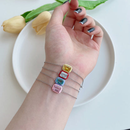 [Luxora]2.0 Carat Sparkling Colorful Emerald Cut Daily Bracelet