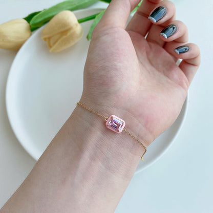 [Luxora]2.0 Carat Sparkling Colorful Emerald Cut Daily Bracelet
