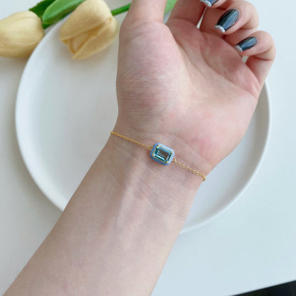 [Luxora]2.0 Carat Sparkling Colorful Emerald Cut Daily Bracelet