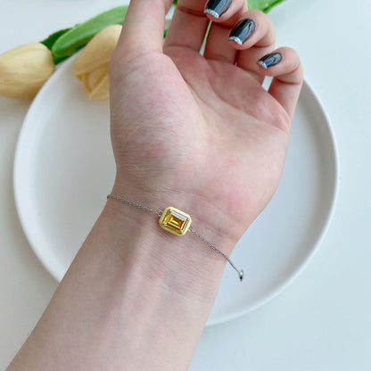 [Luxora]2.0 Carat Sparkling Colorful Emerald Cut Daily Bracelet