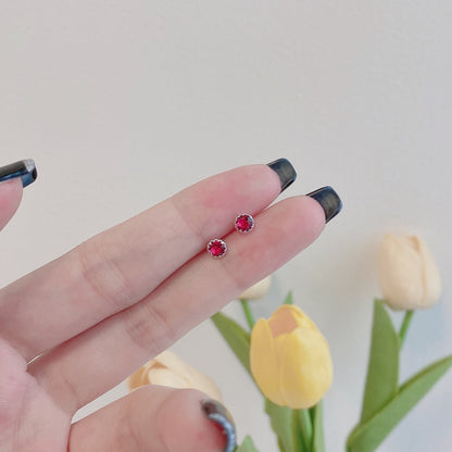 [Luxora]Sparkling Colorful Round Shape Earrings