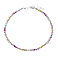 [Luxora]Sparkling Colorful Full Heart Tennis Necklace