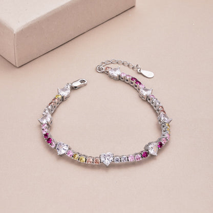 [Luxora]Romantic Heart Shape Round Cut Lover Bracelet