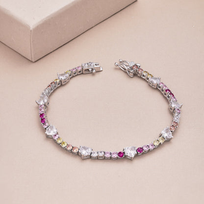 [Luxora]Romantic Heart Shape Round Cut Lover Bracelet