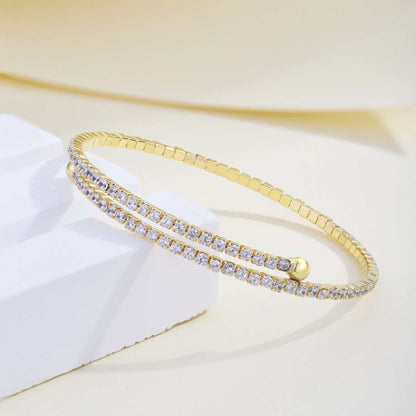 [Luxora]Row of Diamonds Round Fashion Bracelet
