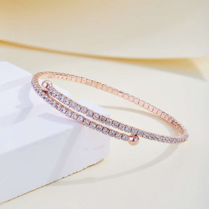 [Luxora]Row of Diamonds Round Fashion Bracelet