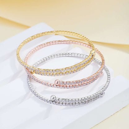 [Luxora]Row of Diamonds Round Fashion Bracelet