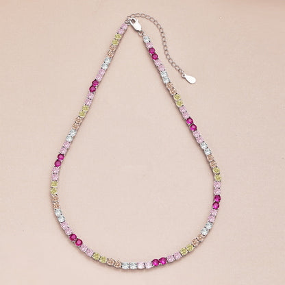 [Luxora]Delicate Colorful Tennis Necklace