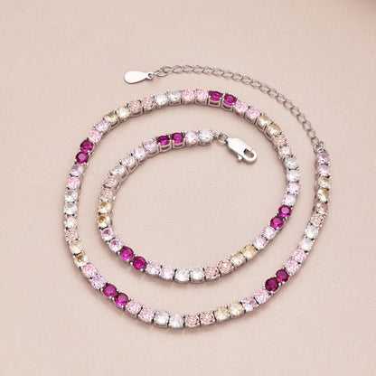 [Luxora]Delicate Colorful Tennis Necklace