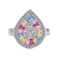 [Luxora]Elegant Colorful Water Drop Shape Banquet Ring