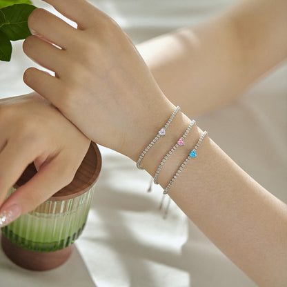 [Luxora]0.5 Carat Elegant Romantic Heart Shape Lover Bracelet