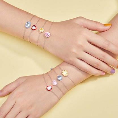 [Luxora]2.0 Carat Sparkling Colorful Emerald Cut Daily Bracelet