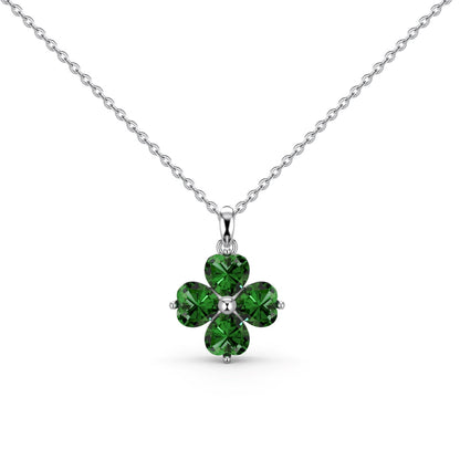 [Luxora]Heart-Shaped Four-Leaf Clover Bead Necklace