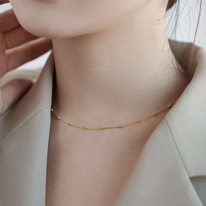 [Luxora]Small Bead Clavicle Chain Simple Necklace