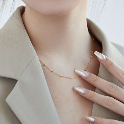 [Luxora]Small Bead Clavicle Chain Simple Necklace