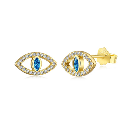 [Luxora]Blue Devil Eyes Hollow Stud Earrings
