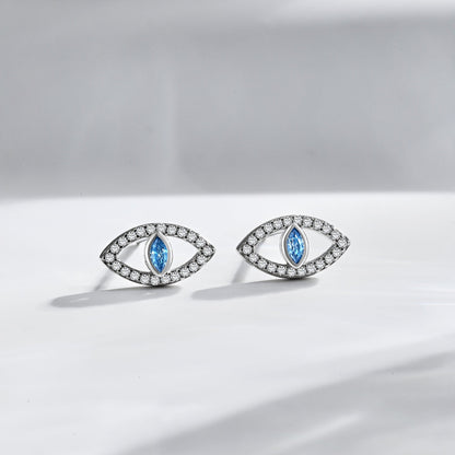 [Luxora]Blue Devil Eyes Hollow Stud Earrings