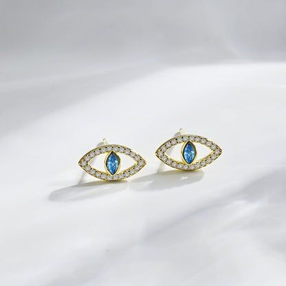 [Luxora]Blue Devil Eyes Hollow Stud Earrings