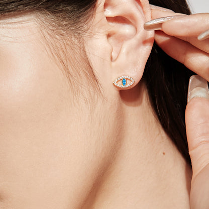[Luxora]Blue Devil Eyes Hollow Stud Earrings