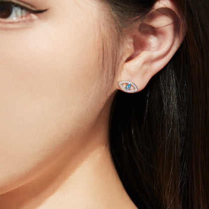 [Luxora]Blue Devil Eyes Hollow Stud Earrings