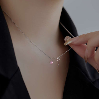 [Luxora]Unique Heart Shape Key Pendent Necklace