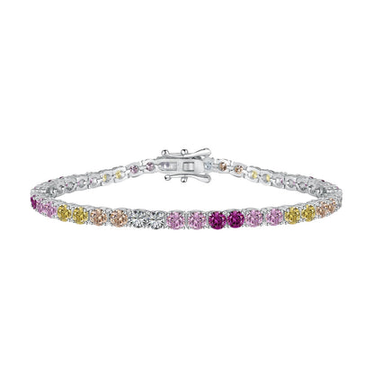 [Luxora]Radiant Colorful Round Cut Tennis Bracelet