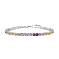[Luxora]Radiant Colorful Round Cut Tennis Bracelet