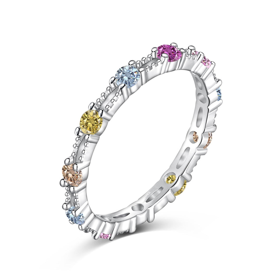 [Luxora]Sparkling Colorful Round Cut Tennis Ring