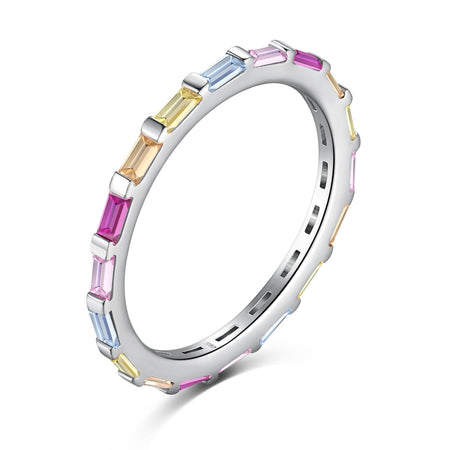 [Luxora]Exquisite Multicolored Emerald Cut Daily Ring