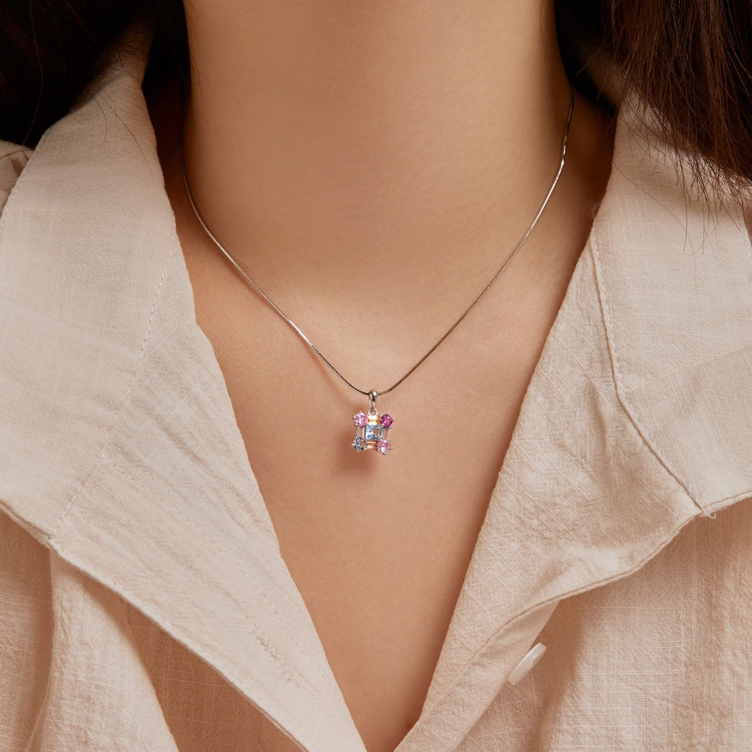 [Luxora]ゴージャスなマルチカラフルネックレス