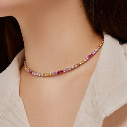 [Luxora]Delicate Colorful Tennis Necklace
