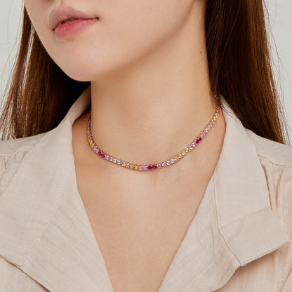 [Luxora]Delicate Colorful Tennis Necklace