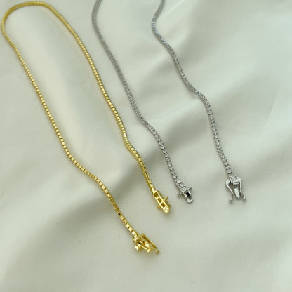 [Luxora]繊細なラウンドシェイプのテニスネックレス