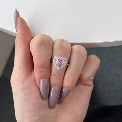 [Luxora]Delicate Ebullient Heart Shape Wedding Ring