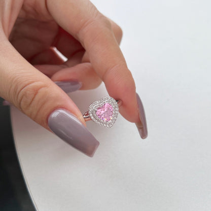 [Luxora]Delicate Ebullient Heart Shape Wedding Ring