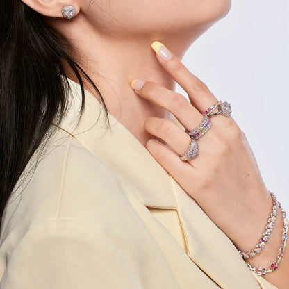 [Luxora]Delicate Ebullient Heart Shape Wedding Ring