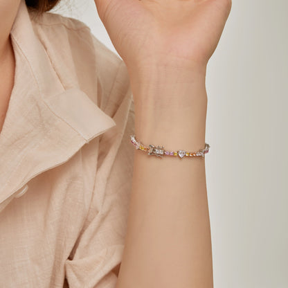 [Luxora]Romantic Heart Shape Round Cut Lover Bracelet
