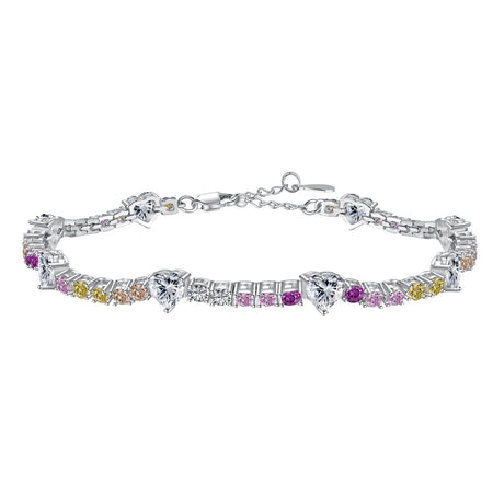 [Luxora]Romantic Heart Shape Round Cut Lover Bracelet