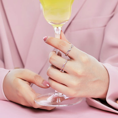 [Luxora]Dainty Colorful Round Cut Party Ring