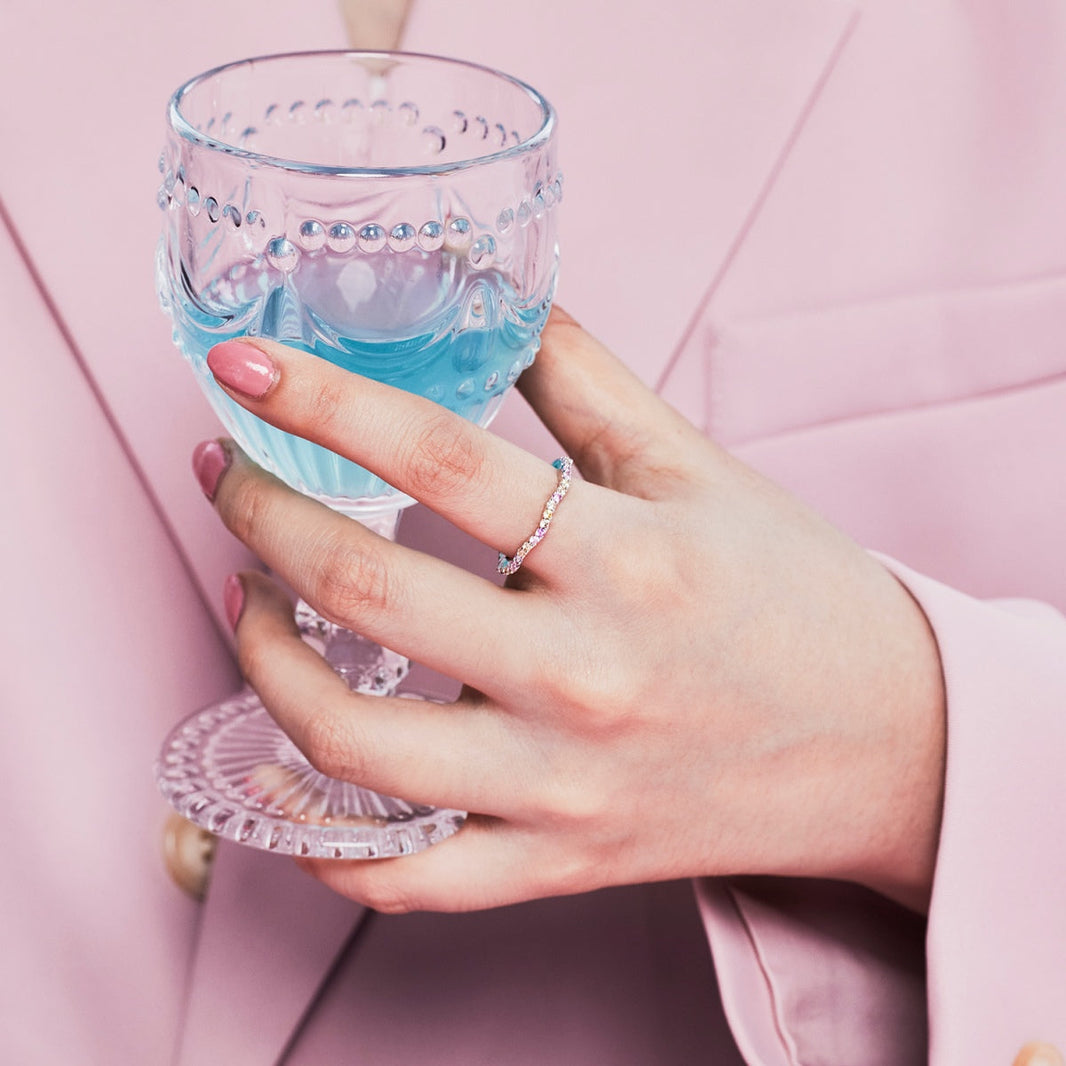 [Luxora]Dainty Colorful Round Cut Party Ring