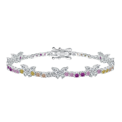 [Luxora]Ornate Colorful Butterfly Shape Round Cut Daily Bracelet